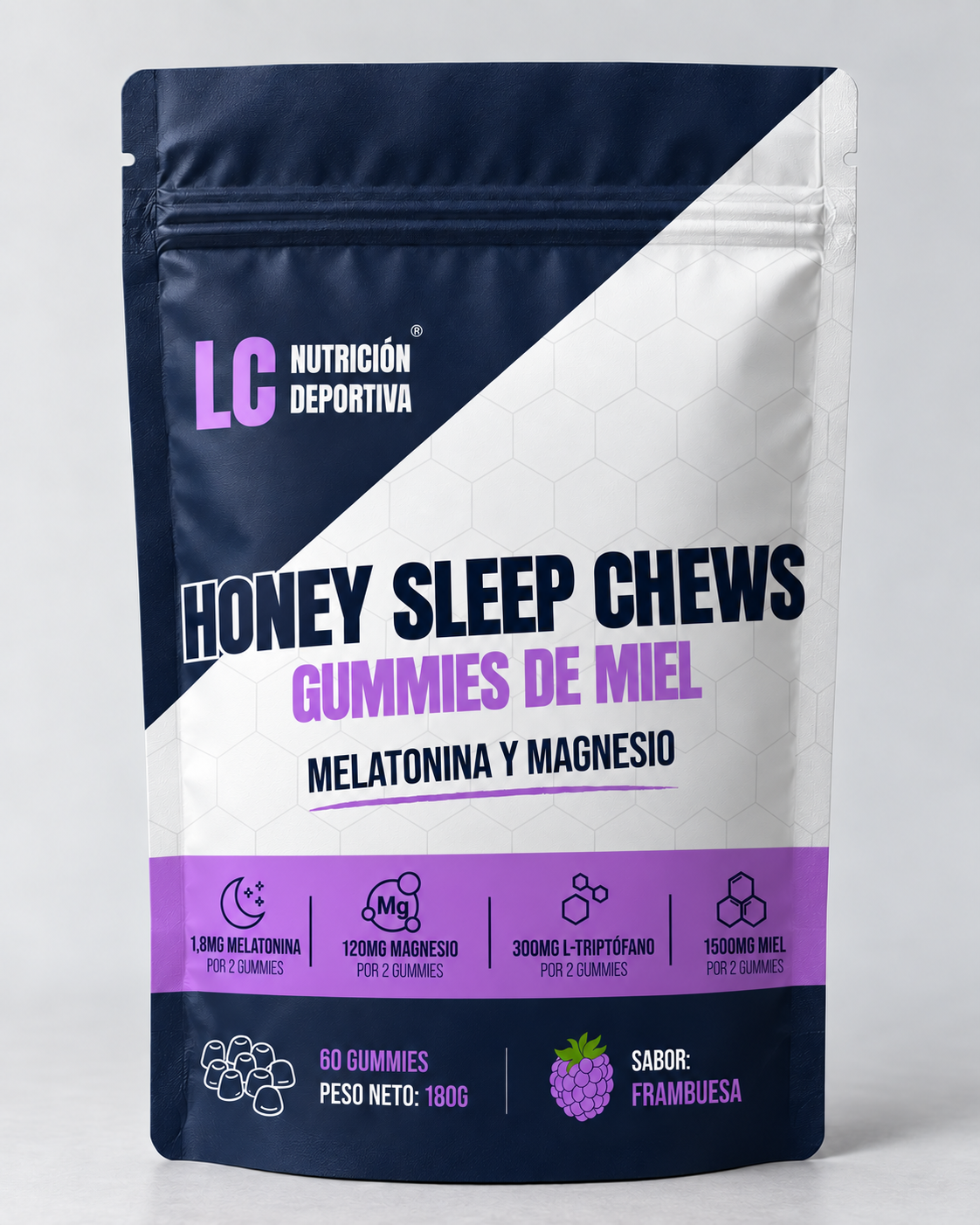 Honey Sleep Chews | Gummies de Miel con Melatonina y Magnesio – Frambuesa
